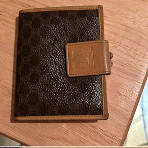 Celine Brown Macadam Canvas and Leather Vintage Wallet
